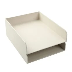 Pen & Gear Pen & Gear PGD229801570147 2 Piece Paperboard Paper Tray Desk Organizer Set, Papyrus Beige