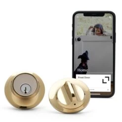Level Level C-E13U Lock Smart Lock, Keyless Entry, Smartphone Access, Bluetooth Enabled, Works With HomeKit Polished Brass -Digitopia Deals Store 70a2403e05e3450db1a4152afc36156a