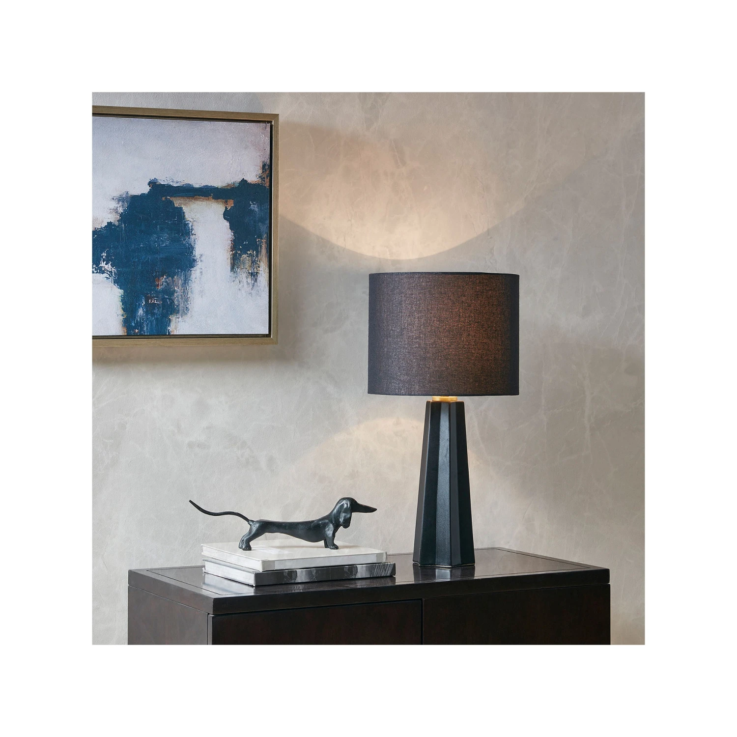 Martha Stewart Martha Stewart Athena Geometric Ceramic Table Lamp - BLACK ONE SIZE 2 Martha Stewart Martha Stewart Athena Geometric Ceramic Table Lamp - BLACK ONE SIZE - Image 2