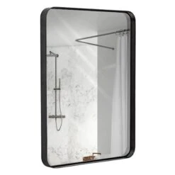Hamilton Hills Hamilton Hills HH1198 22x30 Inch Metal Black Frame Mirror For Bathroom