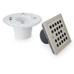 Signature Hardware Adelphi Square Shower Drain - Polished Nickel