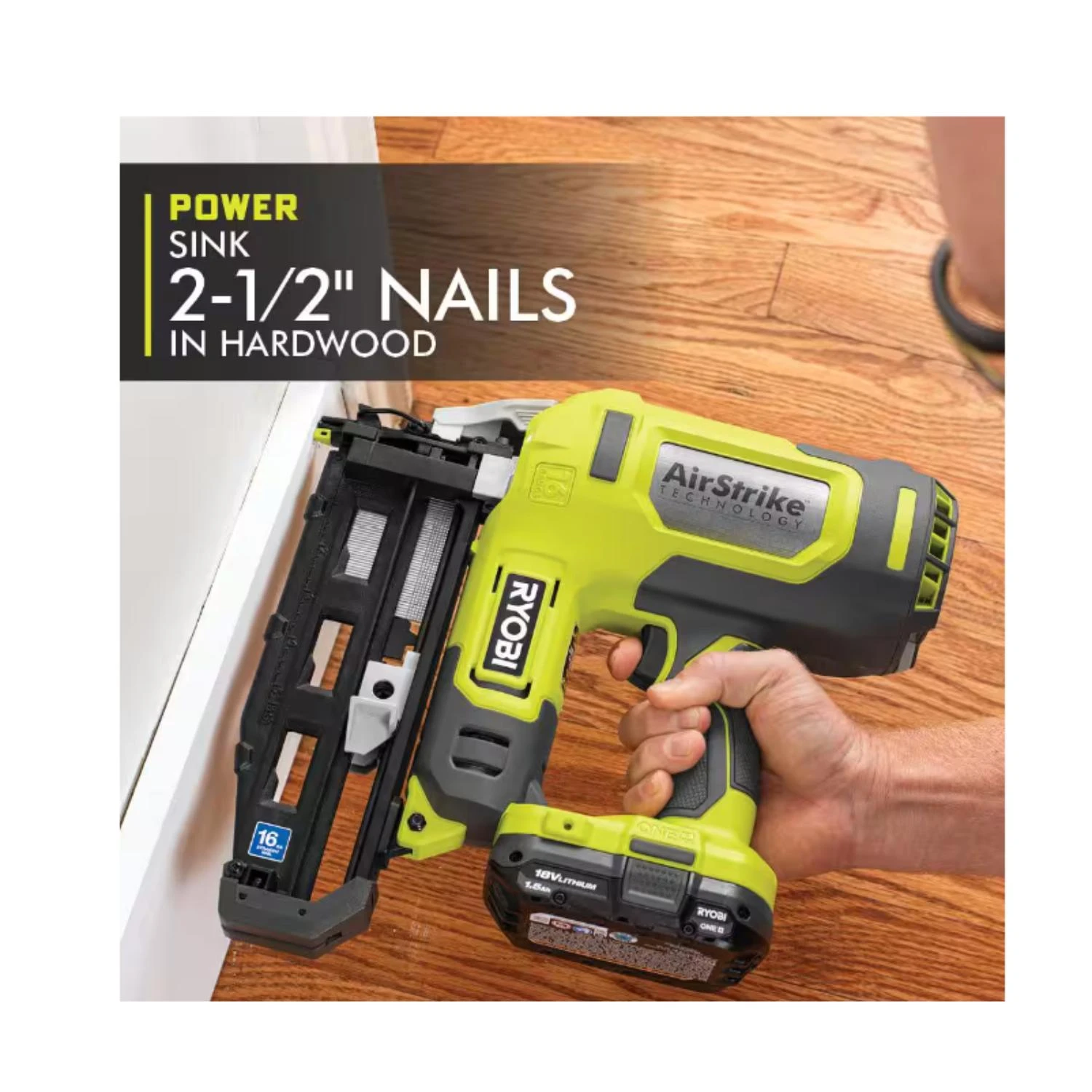 Ryobi Ryobi P326 ONE+ 18V AirStrike 16-Gauge Cordless Finish Nailer (Tool Only) 7 Ryobi Ryobi P326 ONE+ 18V AirStrike 16-Gauge Cordless Finish Nailer (Tool Only) - Image 7