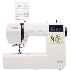 Janome Janome JW8100 Fully-Featured Computerized Sewing Machine With 100 Stitches, 7 Buttonholes, Hard Cover, Extension Table And 22 Accessories -Digitopia Deals Store 7dc3ebe06ca546d5b210c166f47ded92