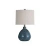 StyleCraft Stylecraft 20" Teal Ceramic With Natural Linen Hardback Shade Table Lamp L22019JCDS - Teal Blue BLUE DROPSHIP ONE SIZE