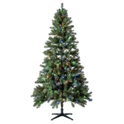 Holiday Time Holiday Time 7' Pre-Lit Duncan Fir Artificial Christmas Tree Color-Changing LED Lights With Quick Set