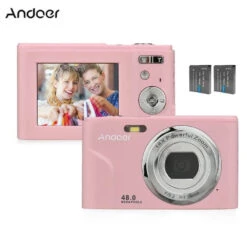 Andoer Andoer 48MP IPS Screen 16X Zoom Auto Focus Digital Camera, Pink - Portable