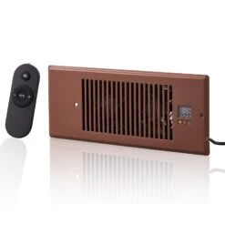 BENTISM Bentism ZCZTQFSZ410INLO5BV519 4 X 10" Quiet Smart Register Vent With Thermostat Control Booster Fan, Brown