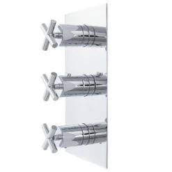 Signature Hardware Signature Hardware KJ8214107-C-U Thermostatic Cross Handle Concealed Faucet With "3 Way" Diverter - 3 Handles - Chrome