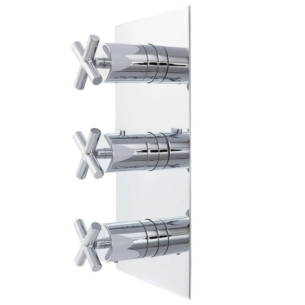 Signature Hardware Signature Hardware KJ8214107-C-U Thermostatic Cross Handle Concealed Faucet With "3 Way" Diverter - 3 Handles - Chrome 1 Signature Hardware Signature Hardware KJ8214107-C-U Thermostatic Cross Handle Concealed Faucet With "3 Way" Diverter - 3 Handles - Chrome