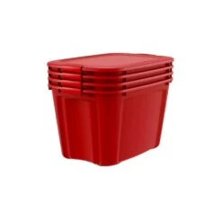 Bella Bella 32G Locking Latches Storage Bin, 4Ct Red