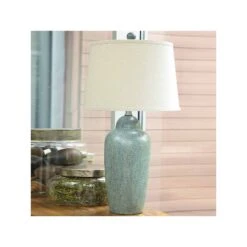 Signature Design By Ashley Signature Design By Ashley Saher Ceramic Table Lamp - GREEN ONE SIZE