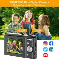 ACTITOP ACTITOP DC311L-BLACK Kids' Digital Camera Black (36MP) 9 ACTITOP ACTITOP DC311L-BLACK Kids' Digital Camera Black (36MP) -Digitopia Deals Store 93ab75e611c3454e959e0463c19c08c8