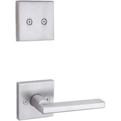 Kwikset Kwikset 973HFLSQT-26D Halifax Lever Non-Turning Dummy Interior Pack With Square Rose For Handlesets, Satin Chrome