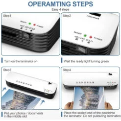 Boyun Daj Boyun Daj A4 Laminator Machine, 9 Inches Max Width, Quick Warm-Up, Paper Trimmer, Corner Rounder (15 Laminating Pouches) -Digitopia Deals Store 95df6cb65676452683eab143e11e480e