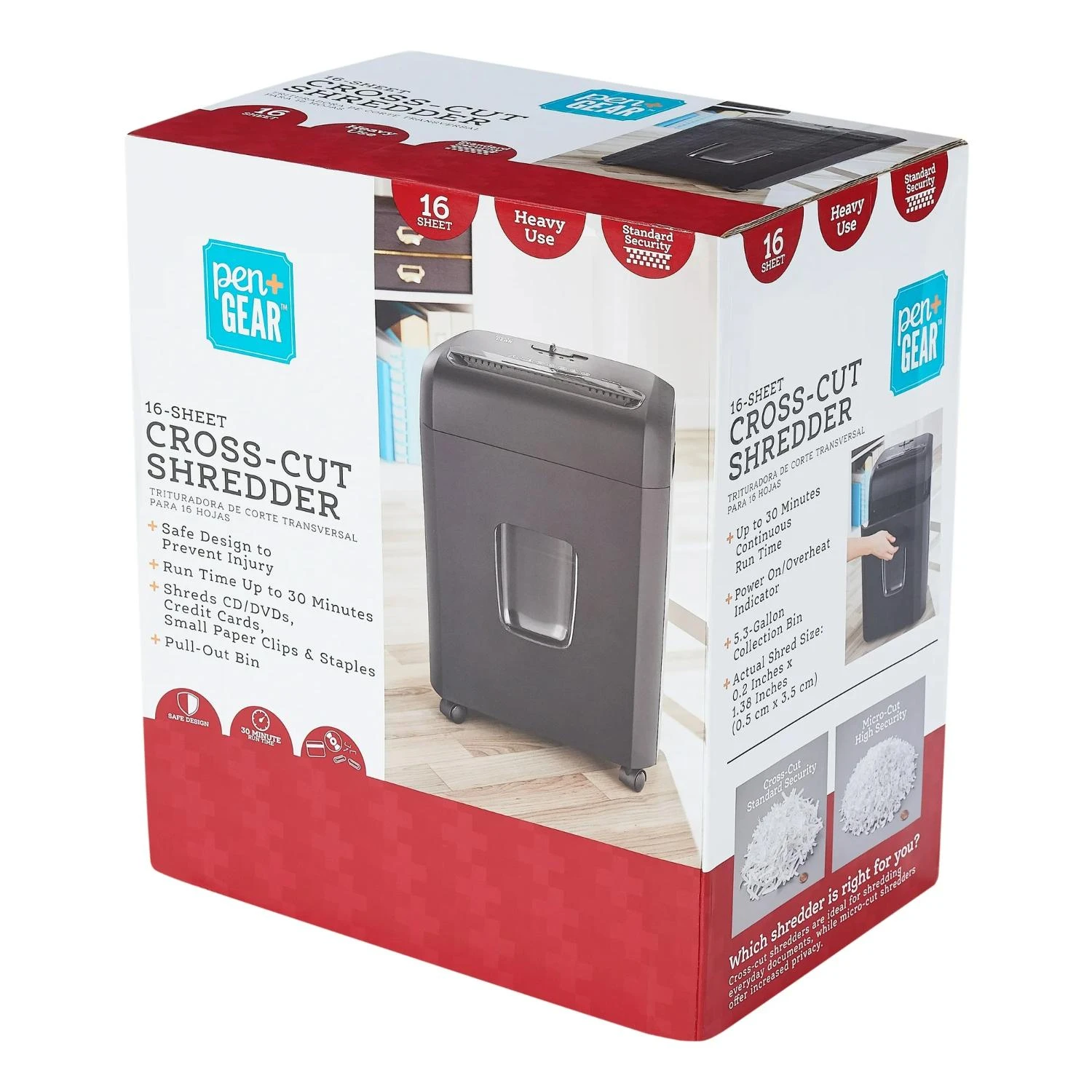 Pen+Gear Pen+Gear C227-B 16-Sheet Cross-Cut Wheeled Paper/Credit Card Shredder 2 Pen+Gear Pen+Gear C227-B 16-Sheet Cross-Cut Wheeled Paper/Credit Card Shredder - Image 2