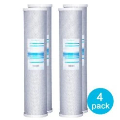 Geekpure Geekpure CTO-20B X4 20" Universal Compatible Carbon Block Water Filter Remove Chlorine Taste Odors, 4 Pack