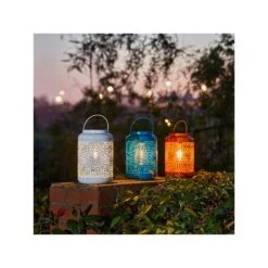 Glitzhome Glitzhome 8.75" White Metal Cutout Outdoor Lantern - BLACK ONE SIZE -Digitopia Deals Store a9c9ef0cb2614f81a3388b06e081bfcf