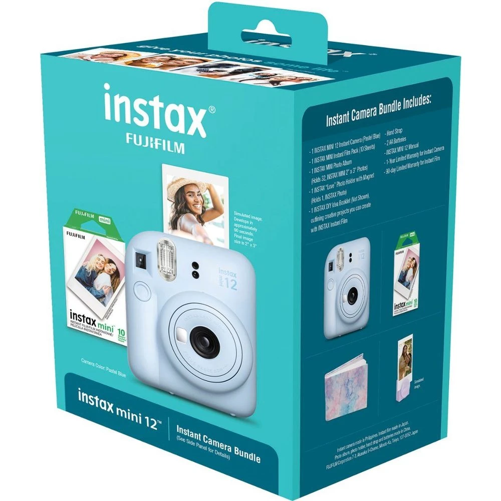 Fujifilm Fujifilm 600023395 INSTAX MINI 12 Blue Holiday Bundle - Blue 1 Fujifilm Fujifilm 600023395 INSTAX MINI 12 Blue Holiday Bundle - Blue