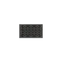 Signature Hardware Signature Hardware HV-1017-814-CI Scroll Design Cast Iron Floor Register W/ Louver - 8" X 14" - Black Powdercoat