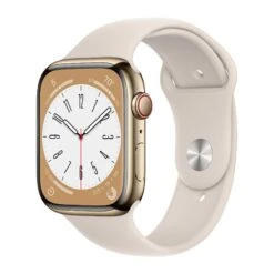 Apple Apple Watch Gen 8 Series 8 Cell 45mm Gold Stainless Steel - Starlight Sport Band MNW03LL/A