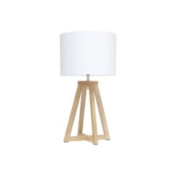 Asstd National Brand Asstd National Brand Simple Designs Interlocked Triangular Wood Table Lamp - NATURAL WHITE ONE SIZE