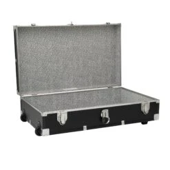 Seward Trunk Seward Trunk 5241-10 Under Bed 31" Footlocker Trunk With Wheels, Black