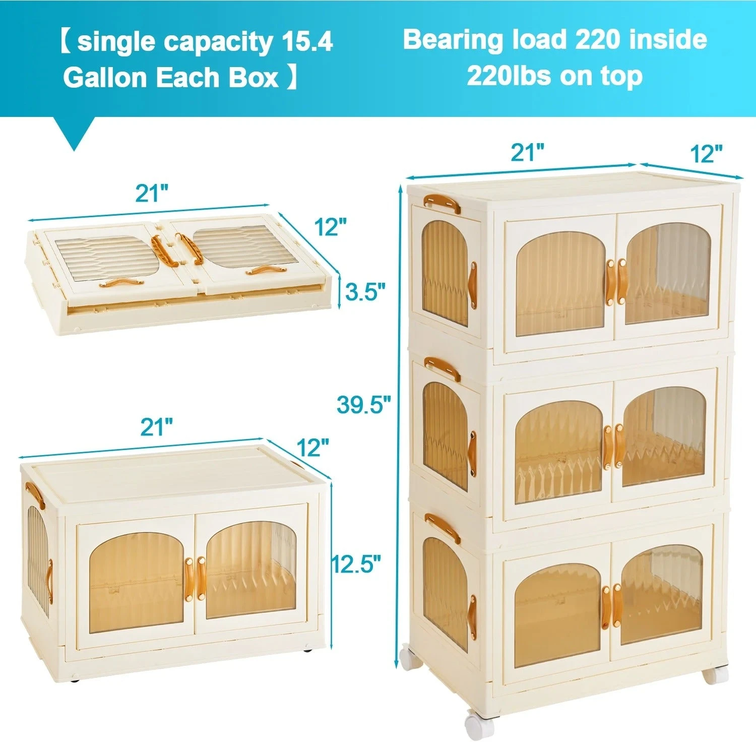 Keenstone Keenstone 3 Pack Large Storage Bins With Lids For Home, Dorm, Garage 2 Keenstone Keenstone 3 Pack Large Storage Bins With Lids For Home, Dorm, Garage - Image 2