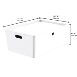 Mainstays Mainstays 604111 XLarge Lidded Storage, White (Set Of 4) -Digitopia Deals Store b99d5190e219419ca1d2d974961c1bb4