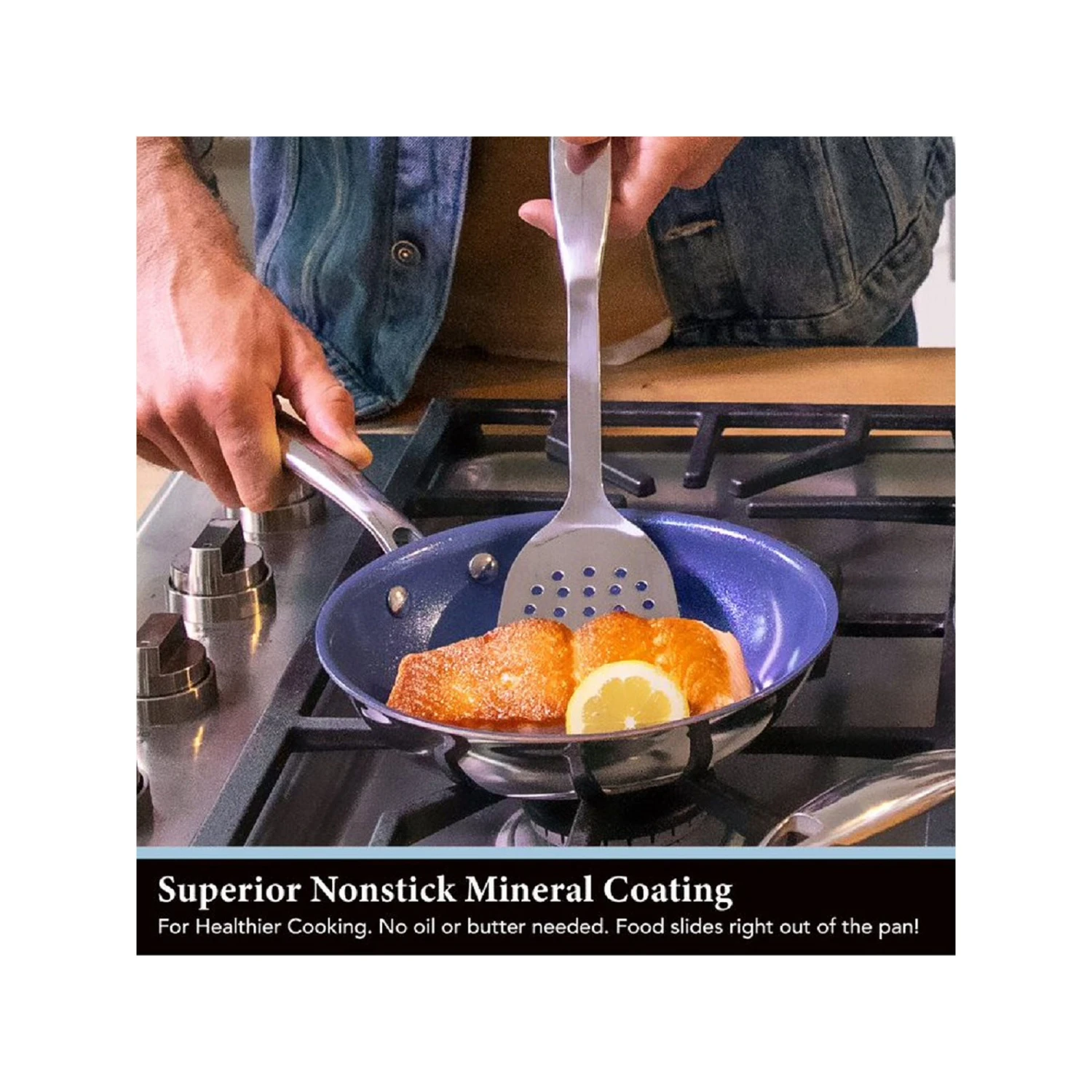 GRANITESTONE Granitestone Stainless Steel Blue 10-Pc. Cookware Set - BLUE ONE SIZE 4 GRANITESTONE Granitestone Stainless Steel Blue 10-Pc. Cookware Set - BLUE ONE SIZE - Image 4