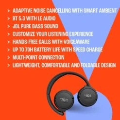 JBL JBL JBLT670NCBLKAM TUNE 670NC - Adaptive Noise Cancelling With Smart Ambient Wireless On-Ear Headphones, Up To 70H Battery Life With Speed Charge, Lightweight, Comfortable And Foldable Design (Black) -Digitopia Deals Store bc7e3d4d00ab4006ba3b92ce8b024d5f