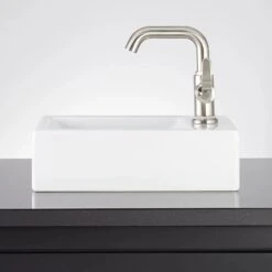 Signature Hardware SH129009WH Cromwell Rectangular Vessel Sink - Right Faucet Hole