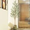 DR.Planzen DR.Planzen ZMGGLSJ2HZ2.1m-1 7FT Artificial Olive Tree With Fruits And Wood Branches, Potted Faux Olive Plants