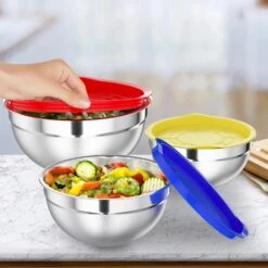 TINANA TINANA Stainless Steel Mixing Bowls Set - 7PCS Metal Nesting, Size 7, 4.5, 3, 2, 1.5, 1, 0.7 QT Multicolor 9 TINANA TINANA Stainless Steel Mixing Bowls Set - 7PCS Metal Nesting, Size 7, 4.5, 3, 2, 1.5, 1, 0.7 QT Multicolor -Digitopia Deals Store c10a0b16a7c04d209346d5aedeb62fd4