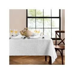 Elrene Home Fashions Elrene Home Fashions Water & Stain Resistant Laurel Tablecloth - WHITE ONE SIZE