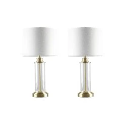 510 Design 510 Design Gold Clarity Glass Cylinder Table Lamp Set Of 2 - GOLD ONE SIZE
