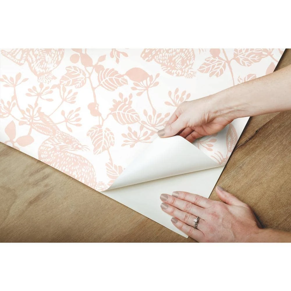 York Wallcoverings York Wallcoverings PSW1343RL 45 Sq Ft Botanical Bunnies Pink Peel And Stick Non-woven Wallpaper 3 York Wallcoverings York Wallcoverings PSW1343RL 45 Sq Ft Botanical Bunnies Pink Peel And Stick Non-woven Wallpaper - Image 3