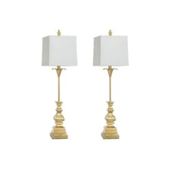 StyleCraft Stylecraft 33.5" Silanti 2-Pc. Lamp Set - GOLD ONE SIZE