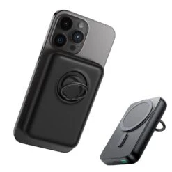 Joyroom JOYROOM JR-Power Bank 20W 10000mAh Wireless Charger Battery Pack With Phone Ring Holder Stand, Black