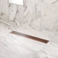 Signature Hardware Signature Hardware ZA3-G17-24-ORB Brushed SS Rectangular Shower Drain-24"*3.35"*2.91"* 2"d-G17 Pattern-ORB Finish