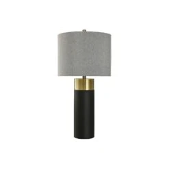 Collective Design By Stylecraft Collective Design By Stylecraft Black Cement And Brass Table Lamp TL332559JCADS - MATTE STONE BLACK ONE SIZE