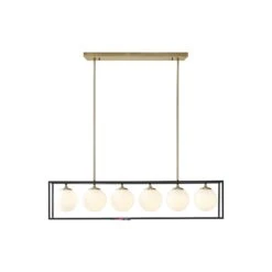 INK + IVY Ink + Ivy Ink+Ivy Helena 6-Light Frosted Glass Globe Linear Chandelier - ANTIQUE BRASS ONE SIZE -Digitopia Deals Store cd399a5e76fc4acfada178809912c915