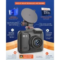 SPYKHLW SPYKHLW R2-4K 4K Dash Cam For Cars Front And Rear With Night Vision 2160P FHDBuilt-In WiFi & GPS -Digitopia Deals Store d3063bb6f34b43d0b596ca984a80cfa2