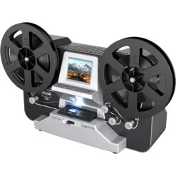 DigitNow DIGITNOW M127-Silver 8mm & Super 8 Reels To Digital MovieMaker Film Scanner Converter Convert 3 Inch And 5 Inch 8mm Super 8 Film Reels Into Digital With 32 GB SD Card