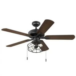 Better Homes & Gardens Better Homes & Gardens W10006-129 Sawyer 52" Matte Black Ceiling Fan, 5 Blade, LED Light Kit
