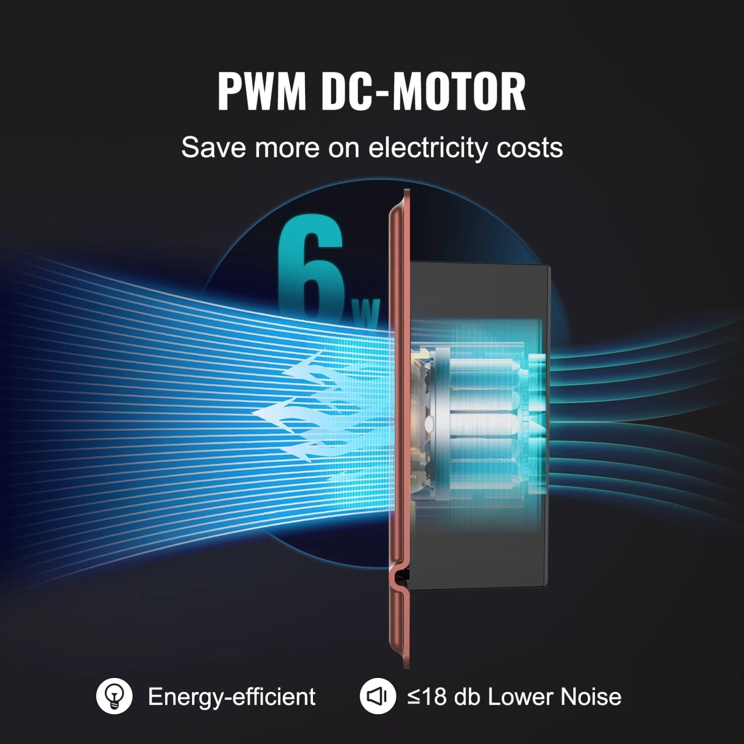 BENTISM Bentism ZCZTQFSZ410INLO5BV519 4 X 10" Quiet Smart Register Vent With Thermostat Control Booster Fan, Brown 2 BENTISM Bentism ZCZTQFSZ410INLO5BV519 4 X 10" Quiet Smart Register Vent With Thermostat Control Booster Fan, Brown - Image 2