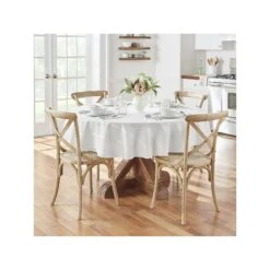 Elrene Home Fashions Elrene Home Fashions Elegance Plaid Jacquard Tablecloth - WHITE ONE SIZE