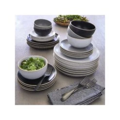 Gibson Gibson Rockaway 12-Pc. Stoneware Dinnerware Set - GRAY ONE SIZE -Digitopia Deals Store d98d6ae7cc41419183bec0902702457e
