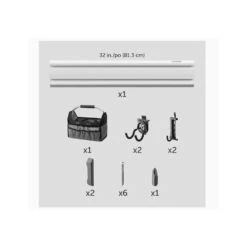 Gladiator Gladiator GAKT32GPGY Gardening GearTrack Pack Multipurpose Storage Rail System 8-Piece Light Grey