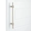Signature Hardware Signature Hardware SH552103BN Ring Back To Back Door Pull - Brass - CTC 18" - Brushed Nickel - Total Length 24"