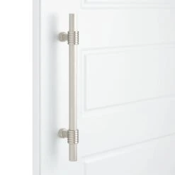 Signature Hardware Signature Hardware SH552103BN Ring Back To Back Door Pull - Brass - CTC 18" - Brushed Nickel - Total Length 24"